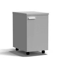 Тумба подкатная дверь правая 400х540х670 мм, средняя, серый металл - СТАЛЬ