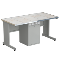 Стол ученический с сервисной стойкой, с электрикой 1515х750х760 мм, раб. поверхность - КЕРАМИКА