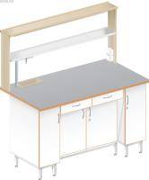 Стол пристенный химический с закрытой тумбой ЛАБ-1500 ПТТМ