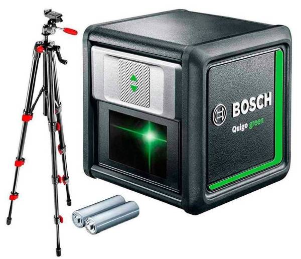 Лазерный уровень Bosch Quigo Green с зеленым лучом и штативом