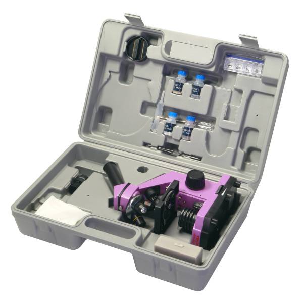 Микроскоп школьный Эврика 40х-400х в кейсе (аметист)