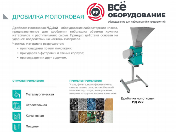 Дробилка молотковая МД 2х2 (Базовый комплект)