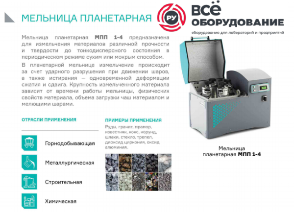 Мельница планетарная МПП 1-4 Базовый комплект