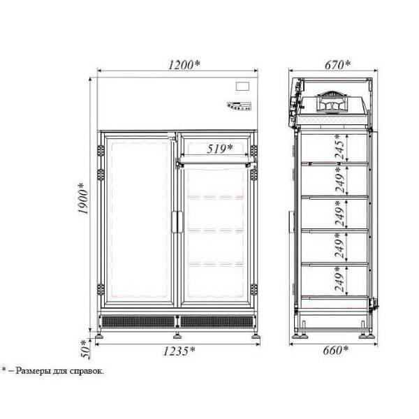 Шкаф стерильного хранения с распашными дверями (арт.2R-S.423-12)
